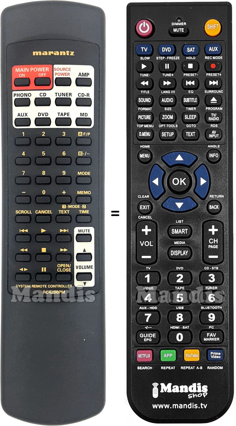Telecomando equivalente Marantz RC4200PM