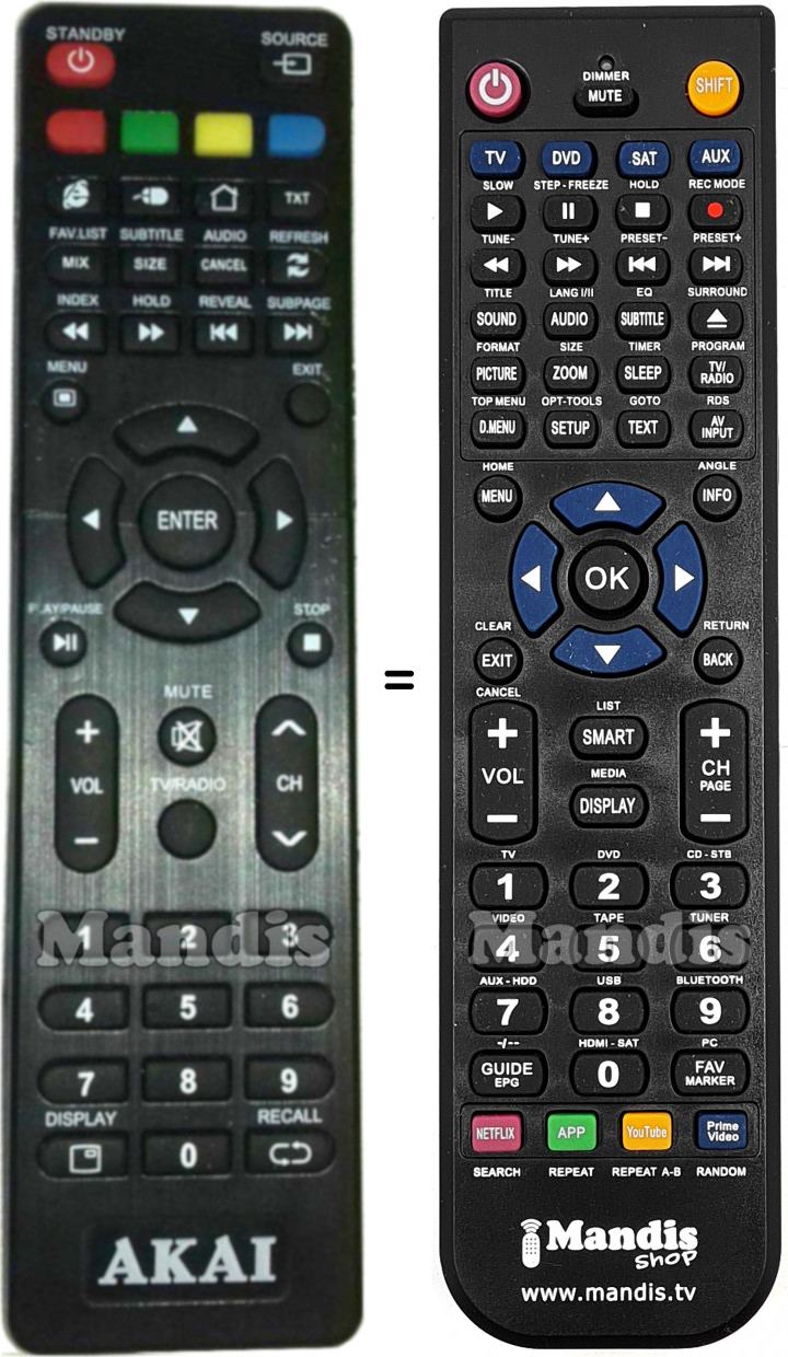 Telecomando equivalente Akai AKTV4024T