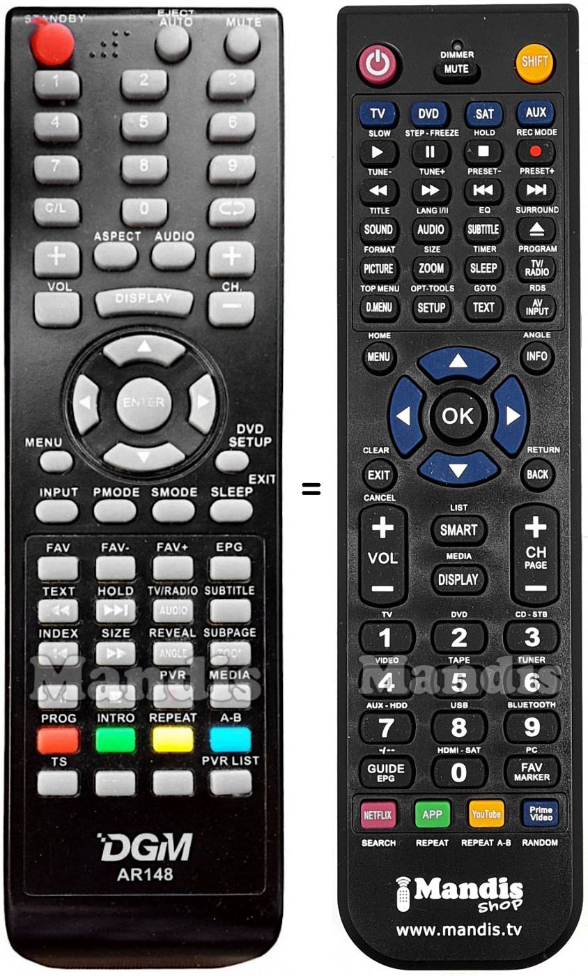 Telecomando equivalente DGM AR148