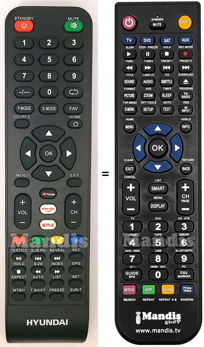 Telecomando equivalente HTV3200A Telecomando equivalente HTV3200A