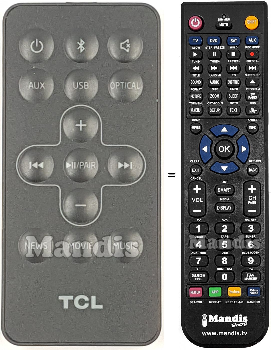 Telecomando equivalente Tcl MA06TS5TSPN03RC1