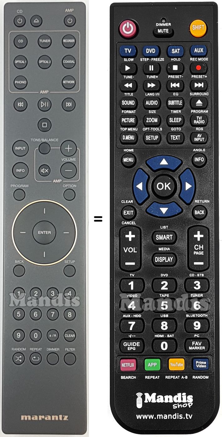 Telecomando equivalente Marantz RC005PMCD