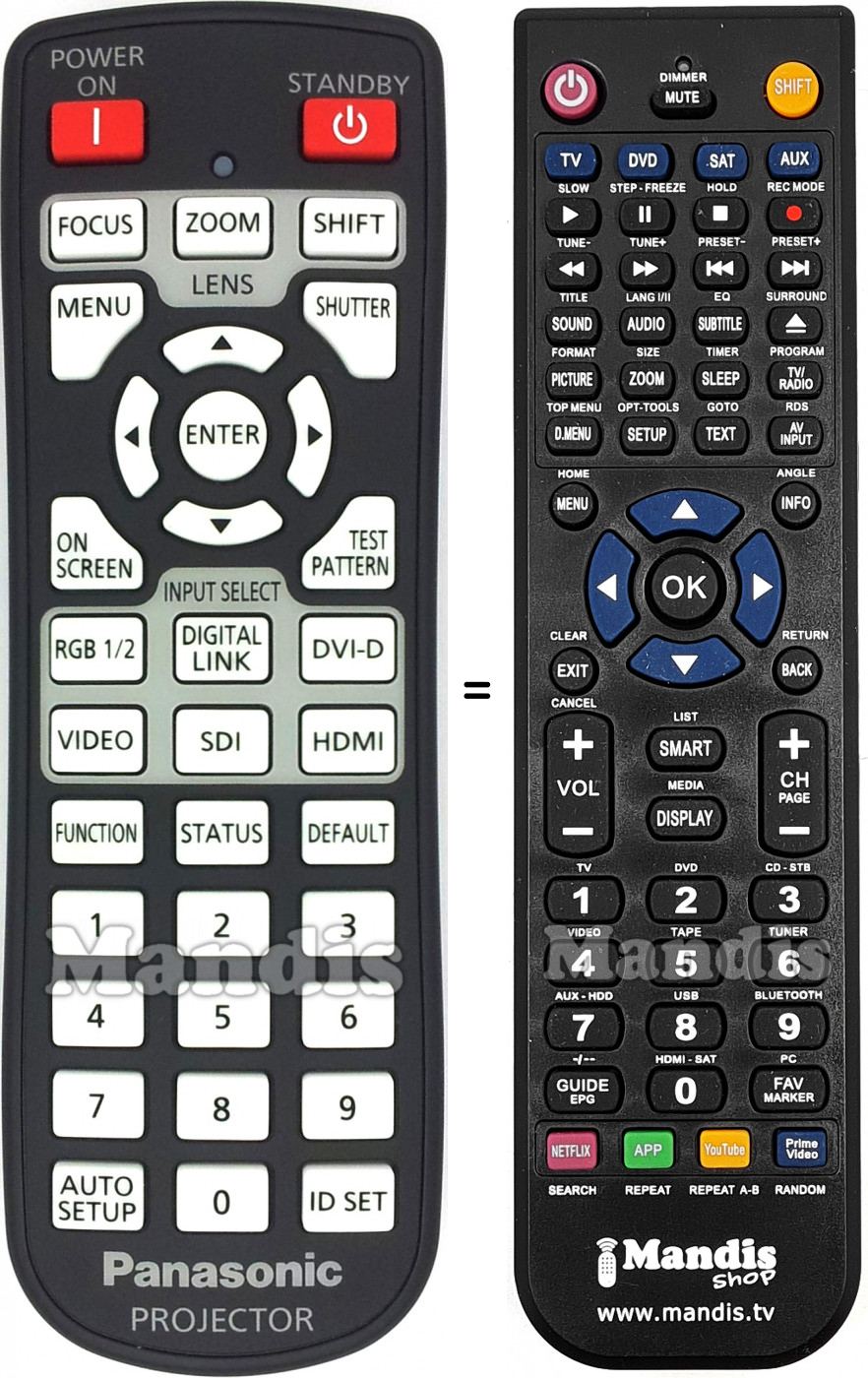 Telecomando equivalente Panasonic N2QAYA000060