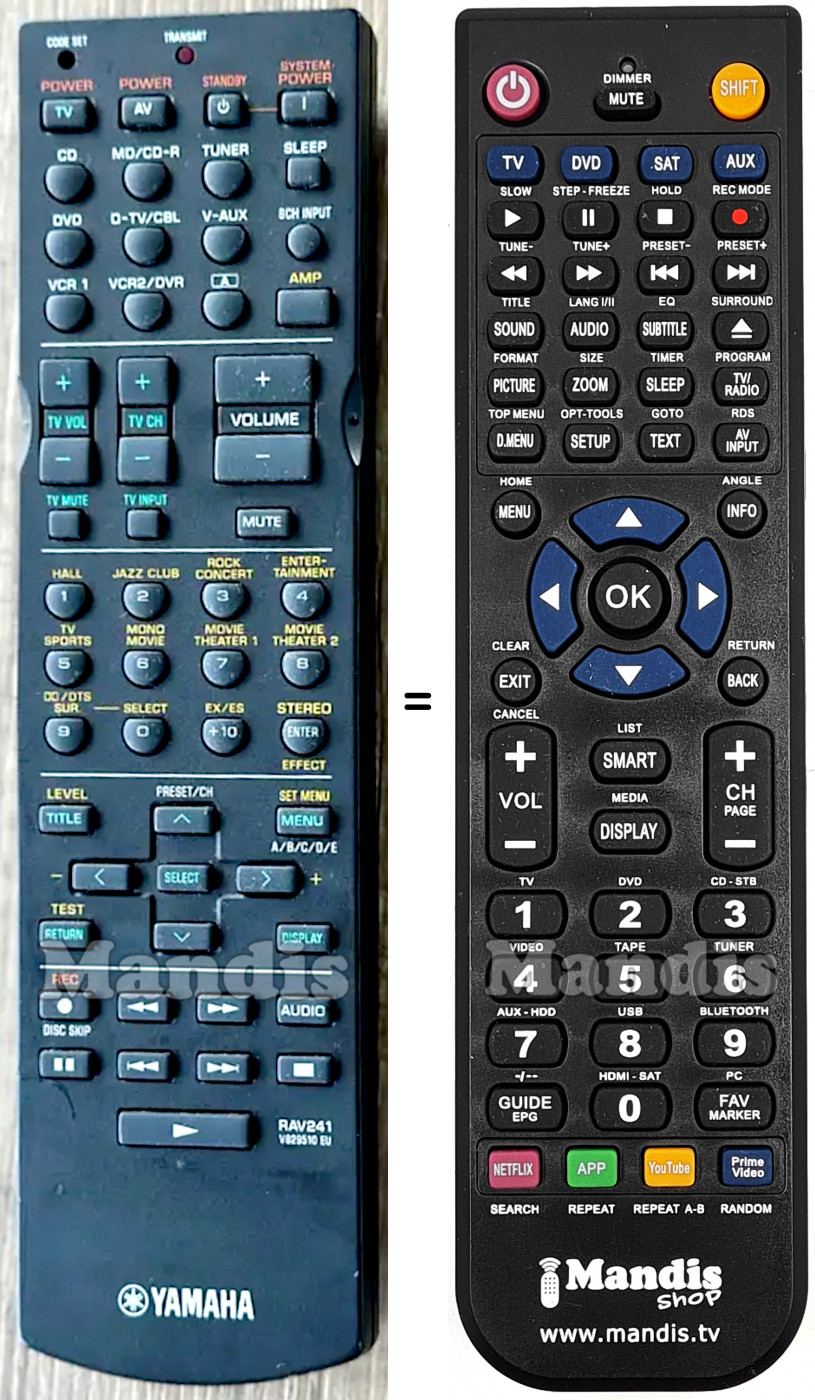 Telecomando equivalente Yamaha RAV241
