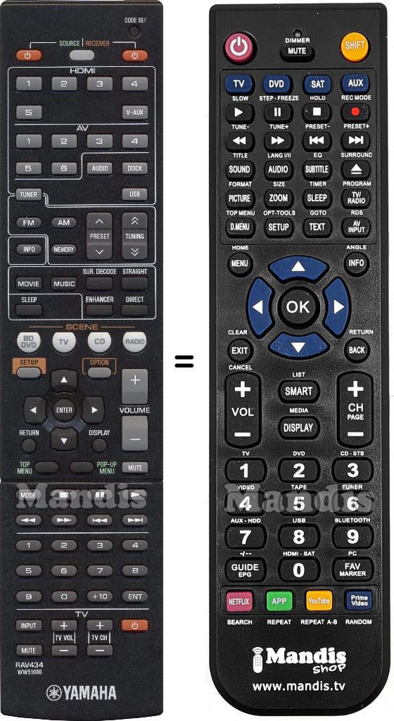 Telecomando equivalente RAV434