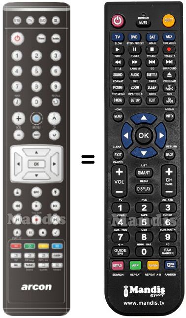 Telecomando equivalente Arcon Titan1010HDTV