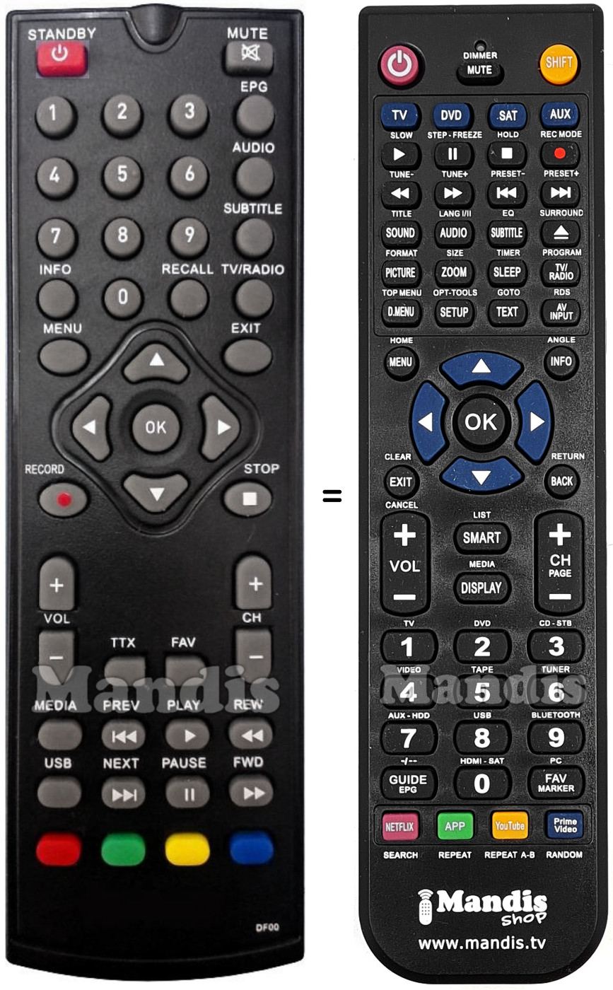 Telecomando equivalente DIGI402HD