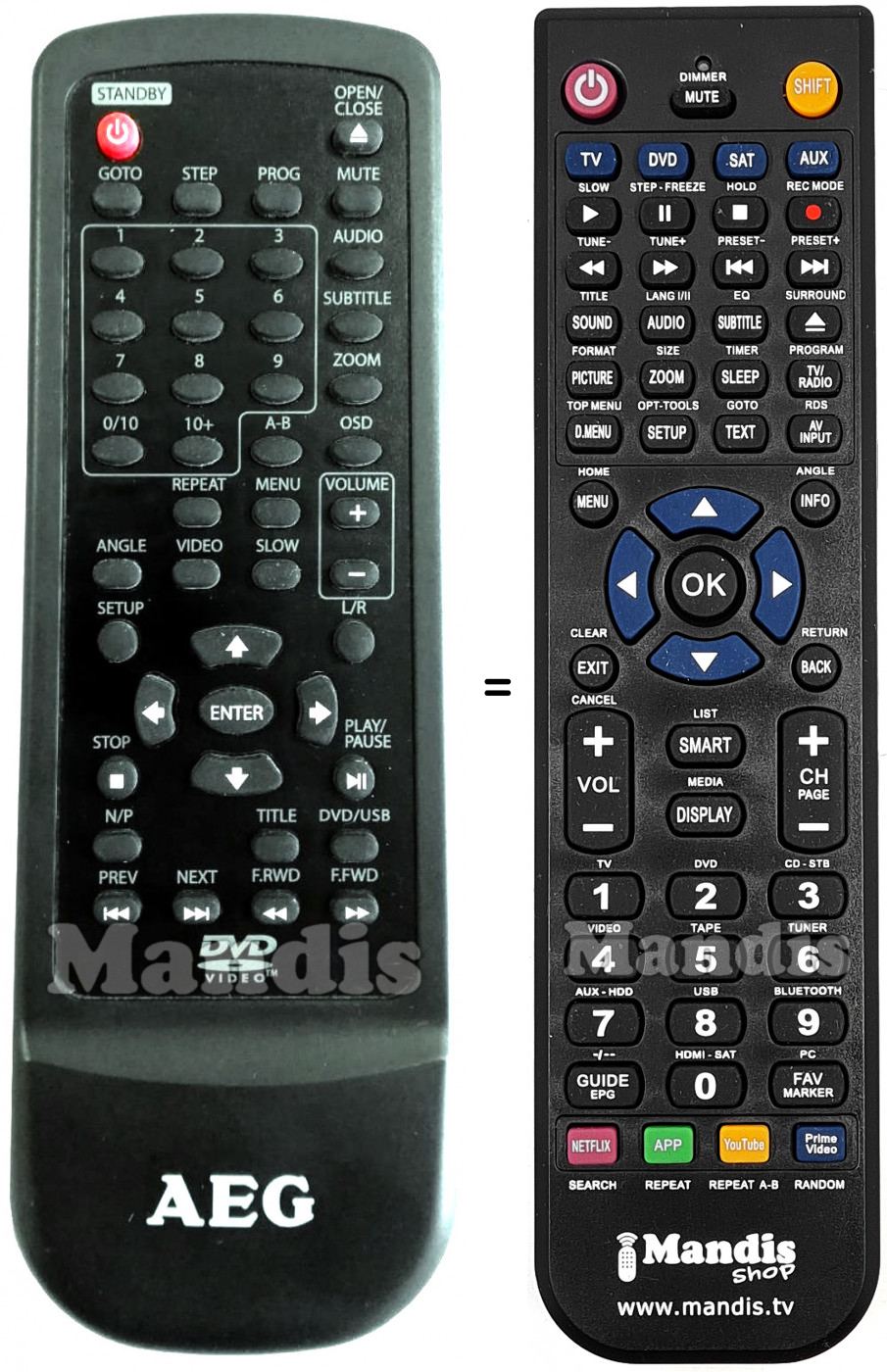 Telecomando equivalente Aeg DVD 4550 HDMI
