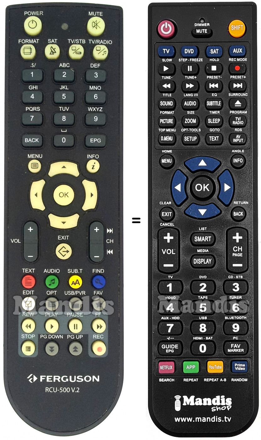 Telecomando equivalente RCU-500 V.2