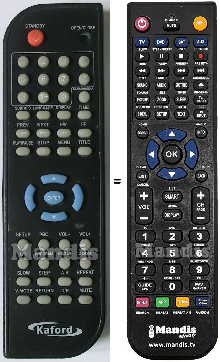 Telecomando equivalente DVX109B