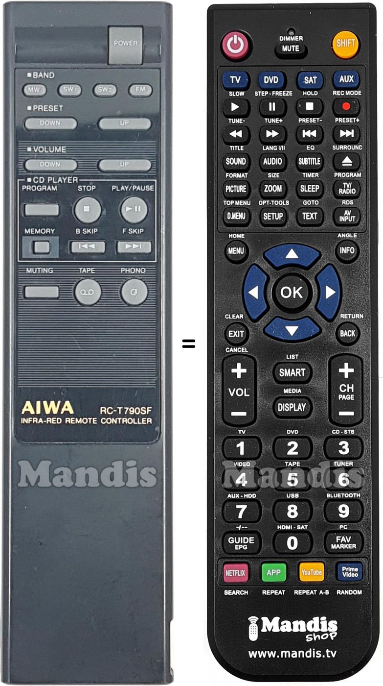 Telecomando equivalente RC-T790SF