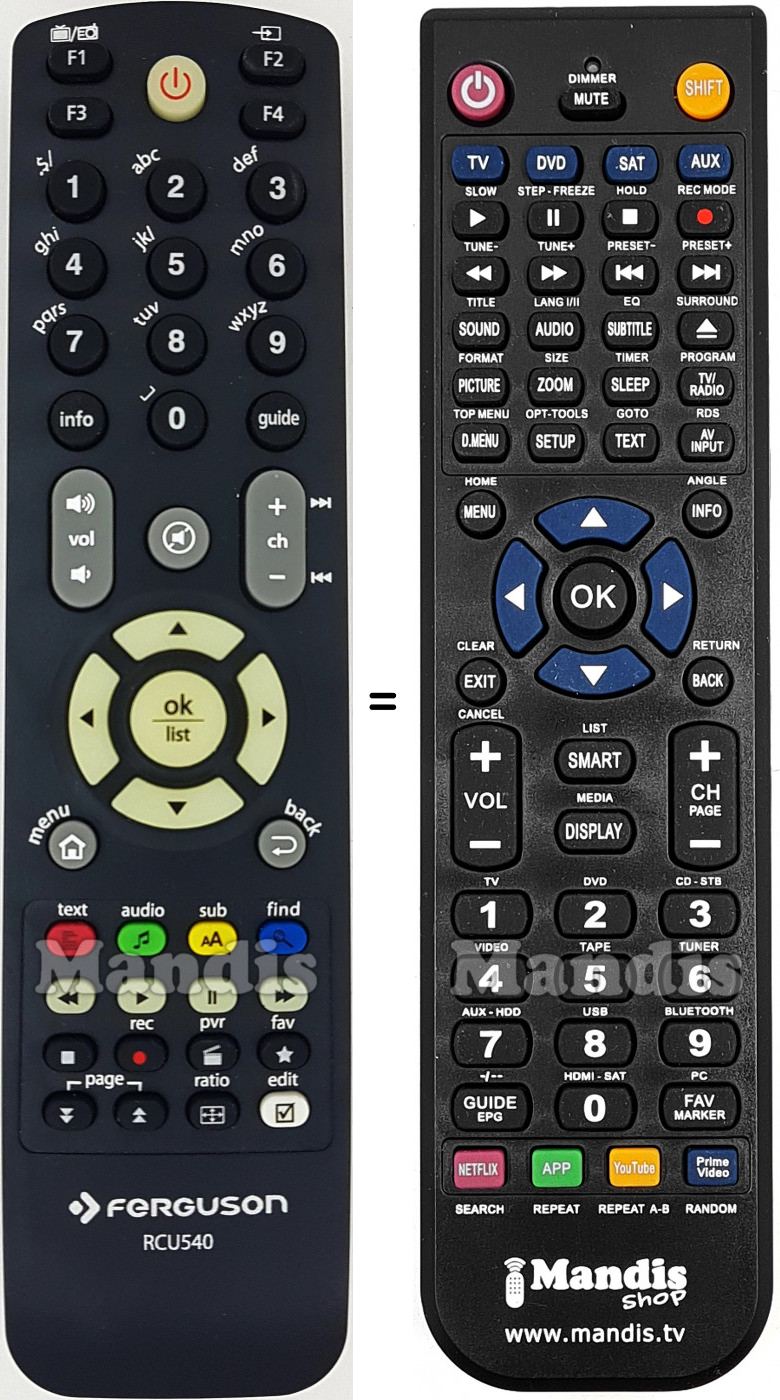 Telecomando equivalente Ferguson RCU-540