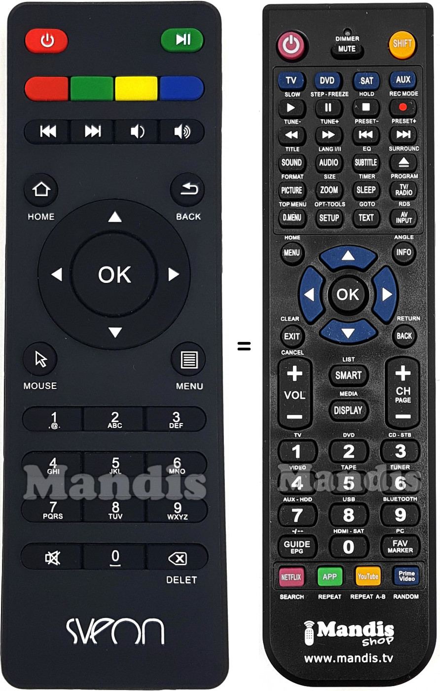 Telecomando equivalente Sveon SBX442