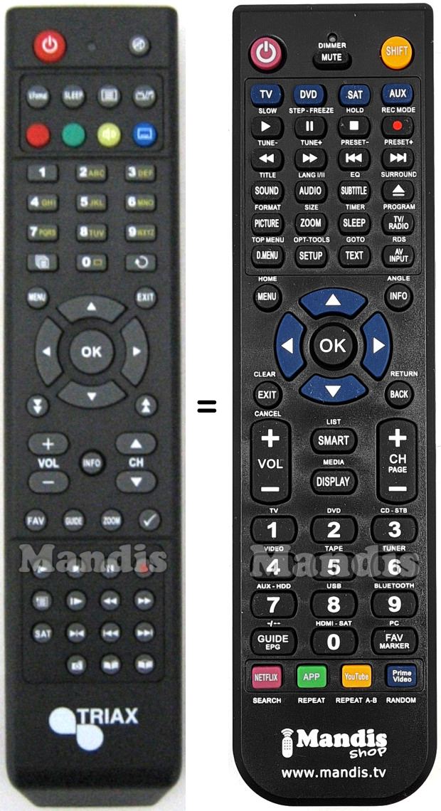 Telecomando equivalente Triax THR9600HD