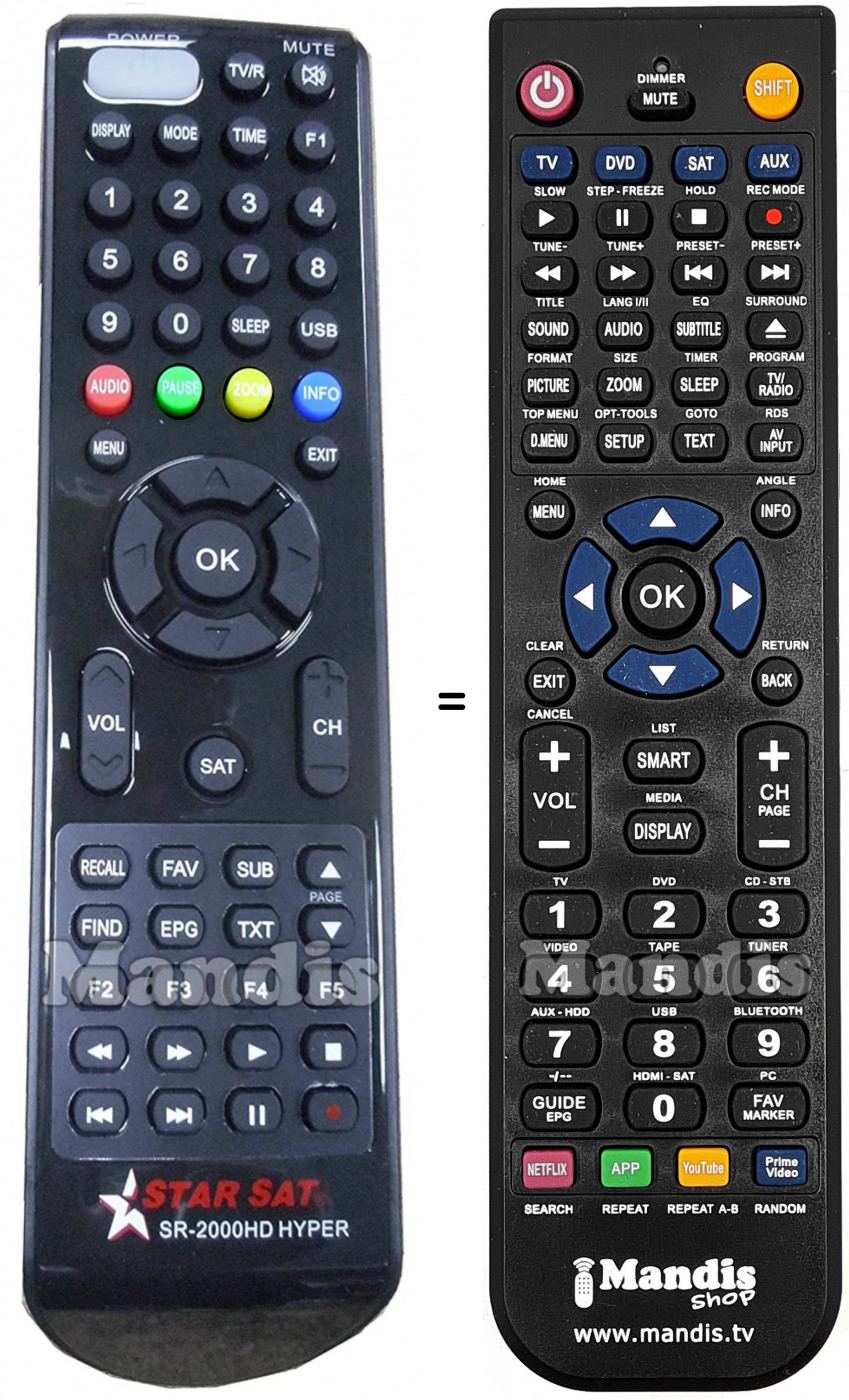 Telecomando equivalente STAR SAT SR-2000 HD