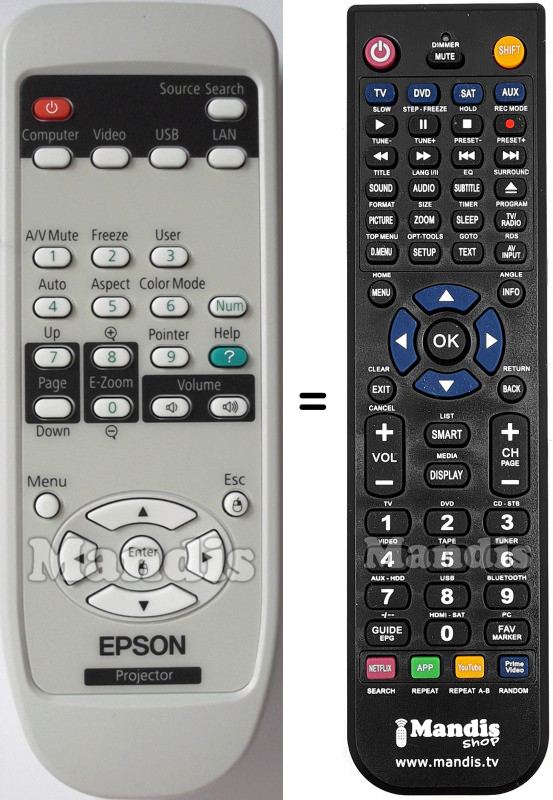 Telecomando equivalente Epson EB-465I