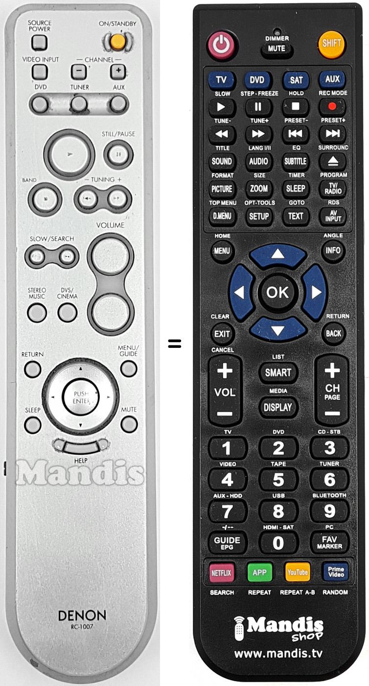 Telecomando equivalente Denon RC-1007