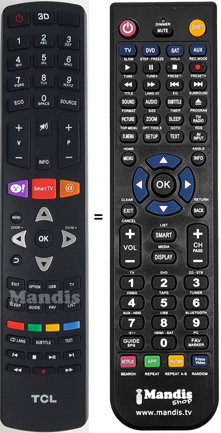 Telecomando equivalente Tcl 06-5FHW53-A007X