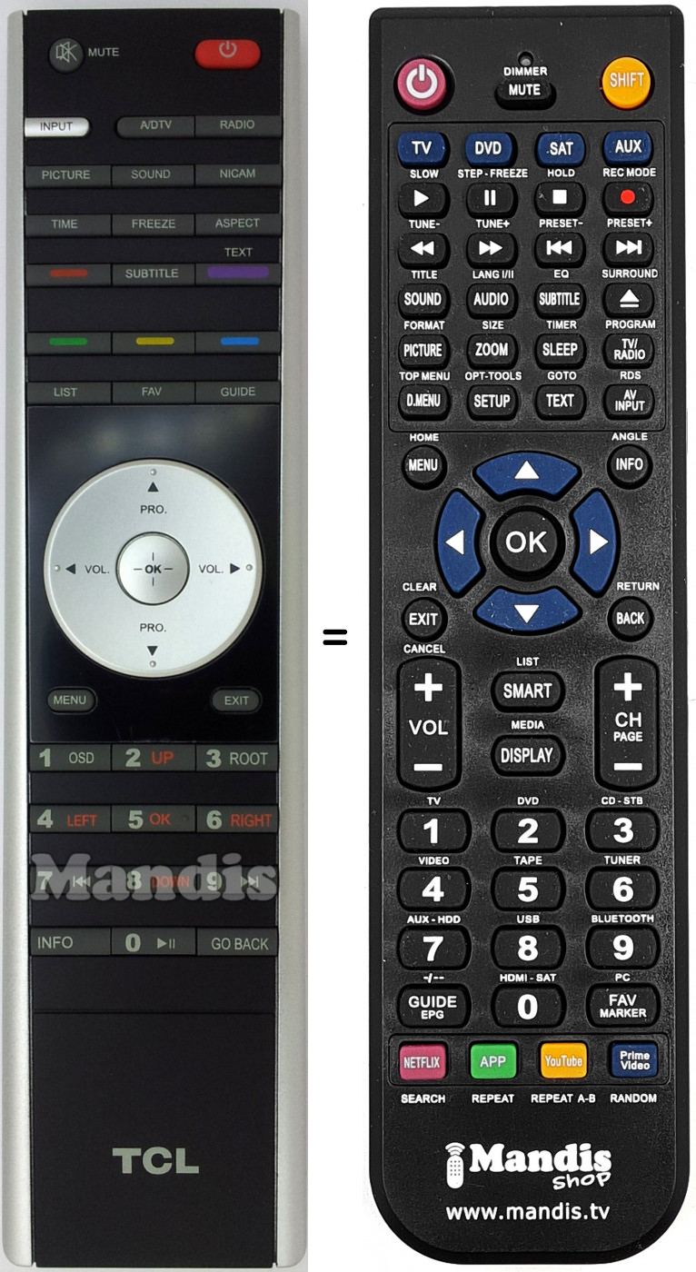 Telecomando equivalente Tcl 06-TD6W39-A004X