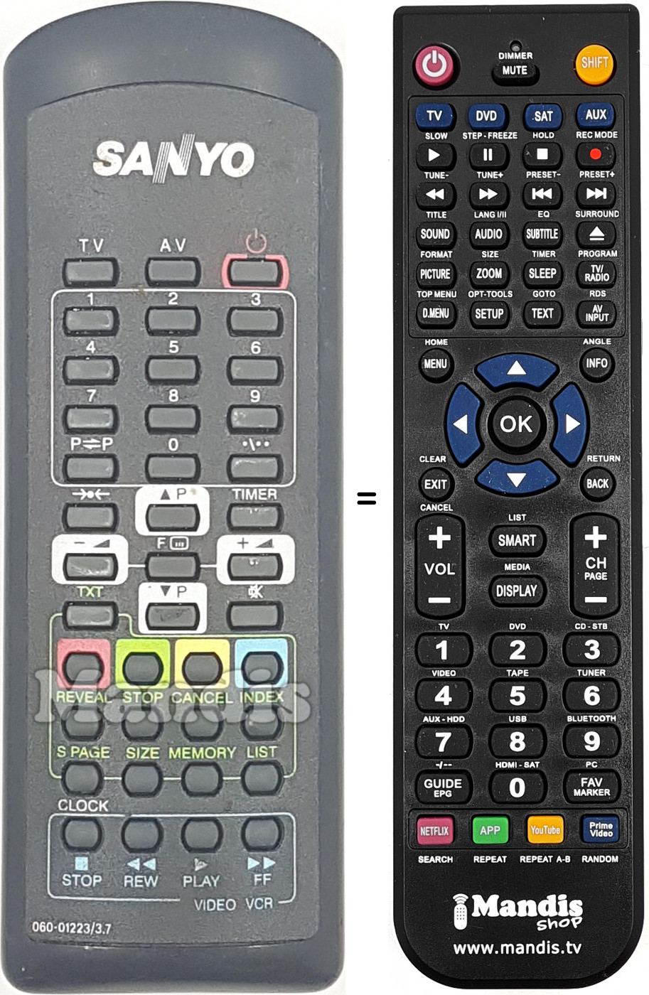 Telecomando equivalente 06001223-37