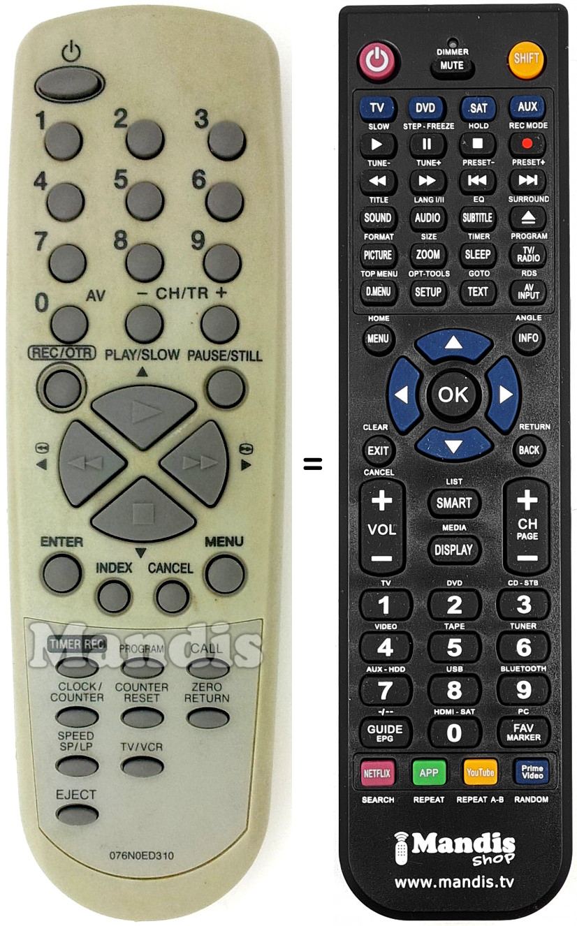Telecomando equivalente 076N0ED310