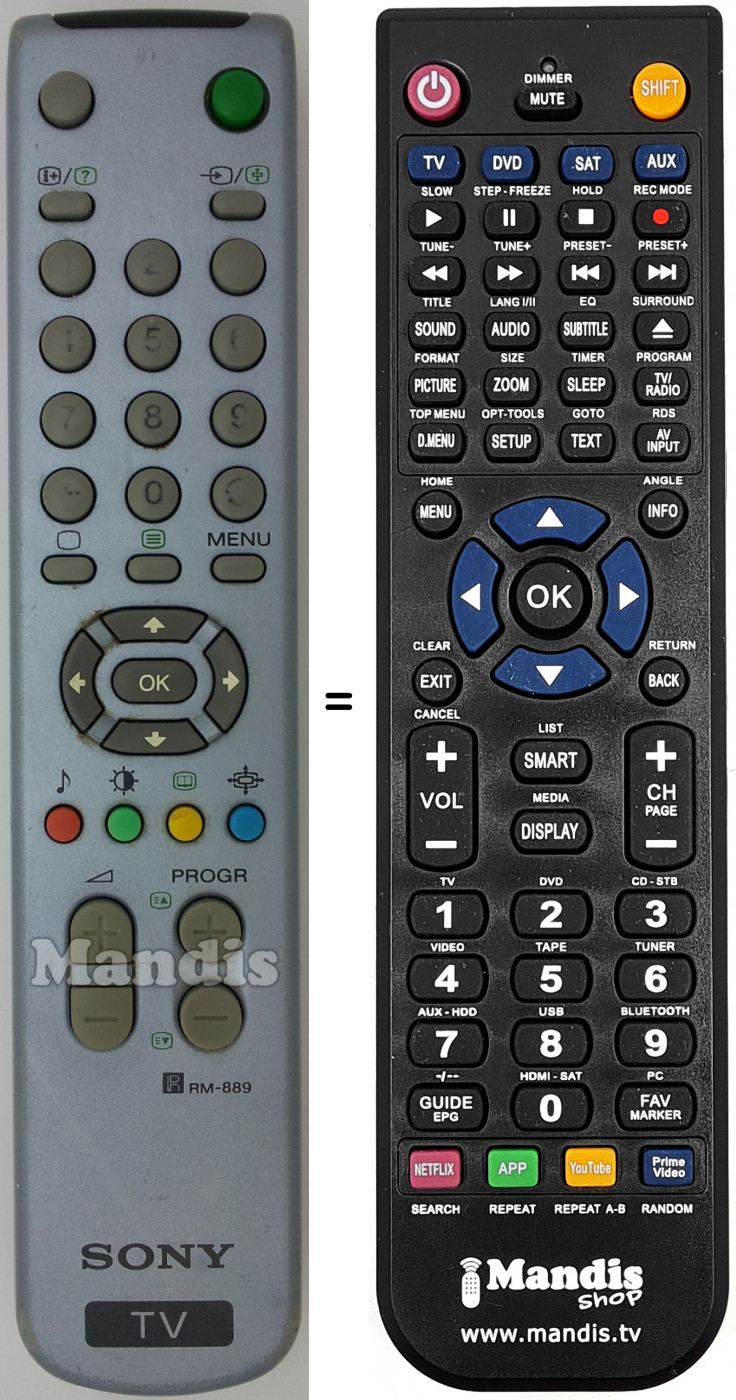 Telecomando equivalente RM-889