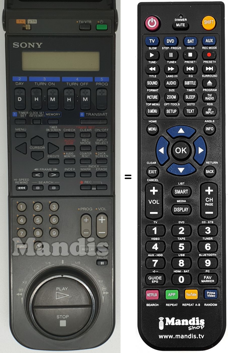 Telecomando equivalente RMT-V118