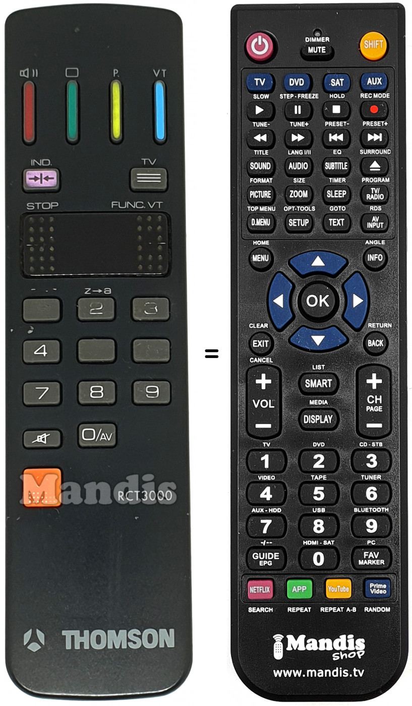 Telecomando equivalente RCT 3000