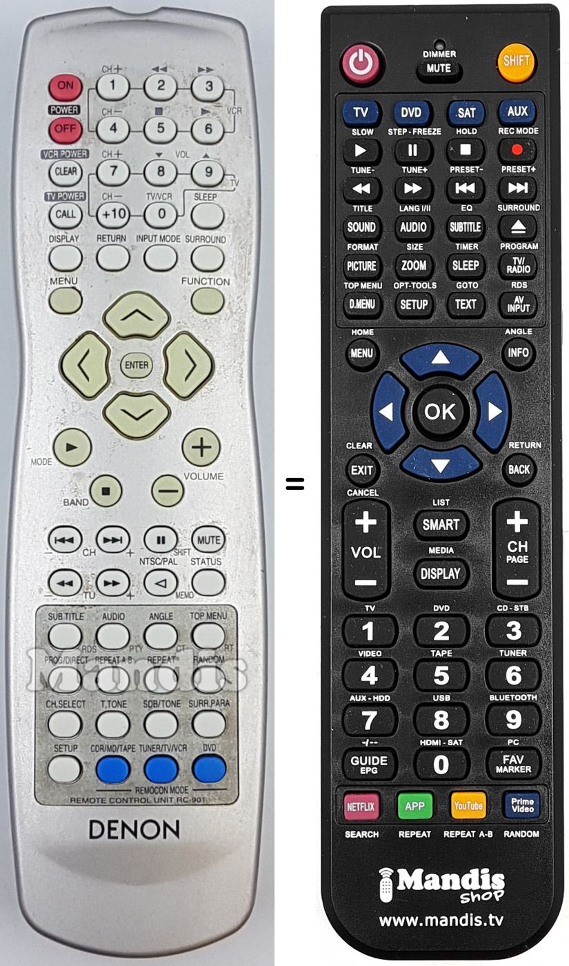 Telecomando equivalente Denon RC-901