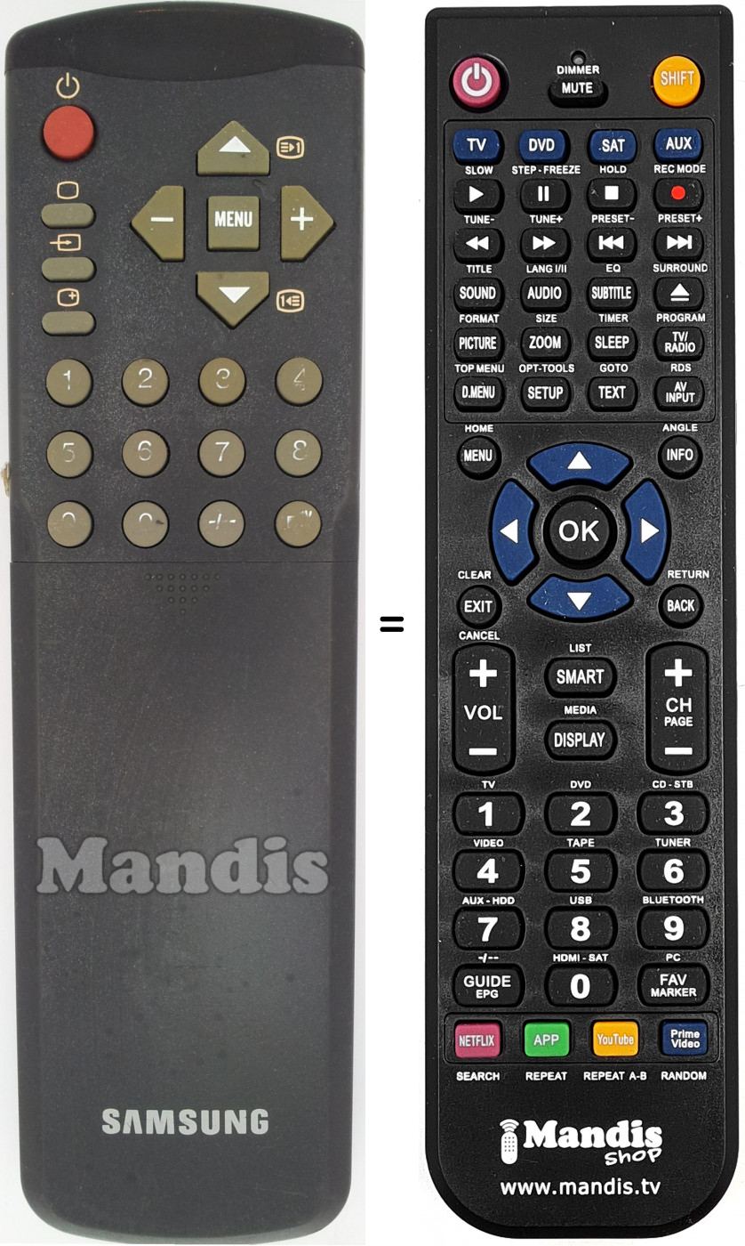 Telecomando equivalente Samsung 3F14-00037-041