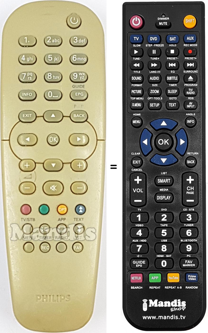 Telecomando equivalente Philips 482221830617