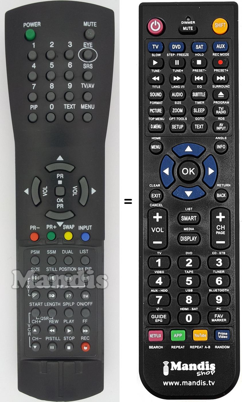 Telecomando equivalente 6710V0007A