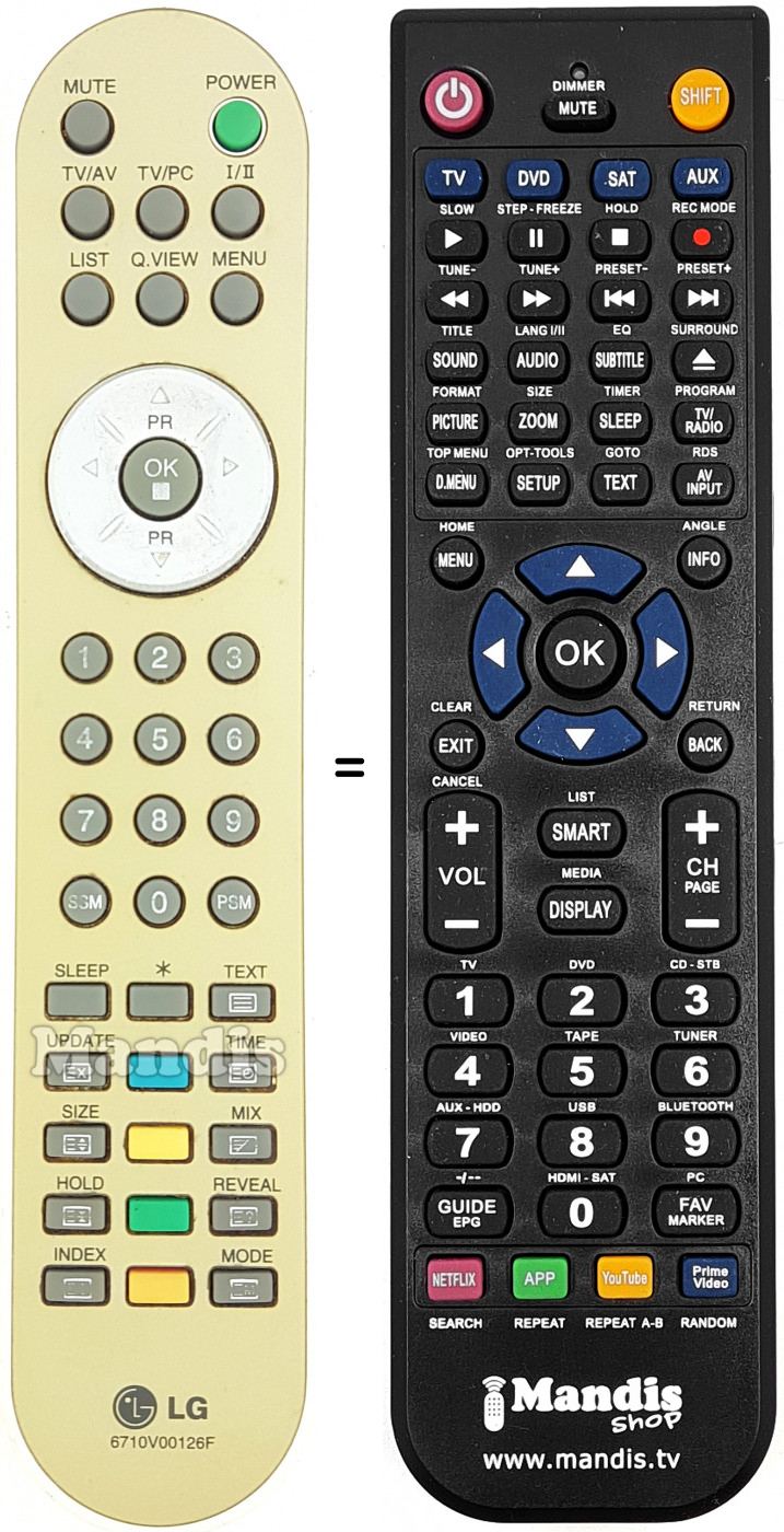 Telecomando equivalente 6710V00126F