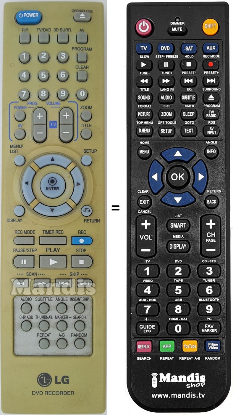 Telecomando equivalente LG 6711R1N148B