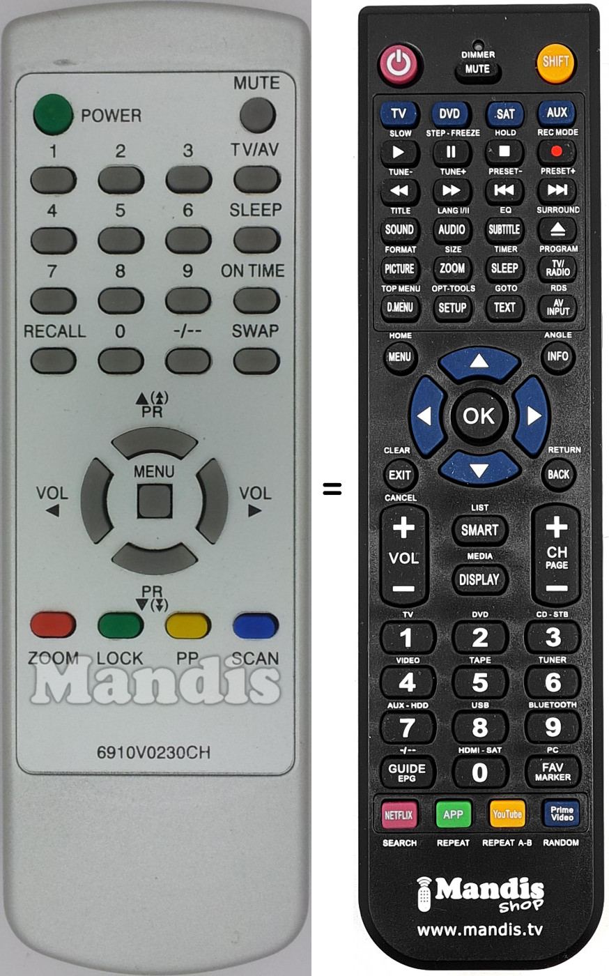 Telecomando equivalente 6910V0230CH