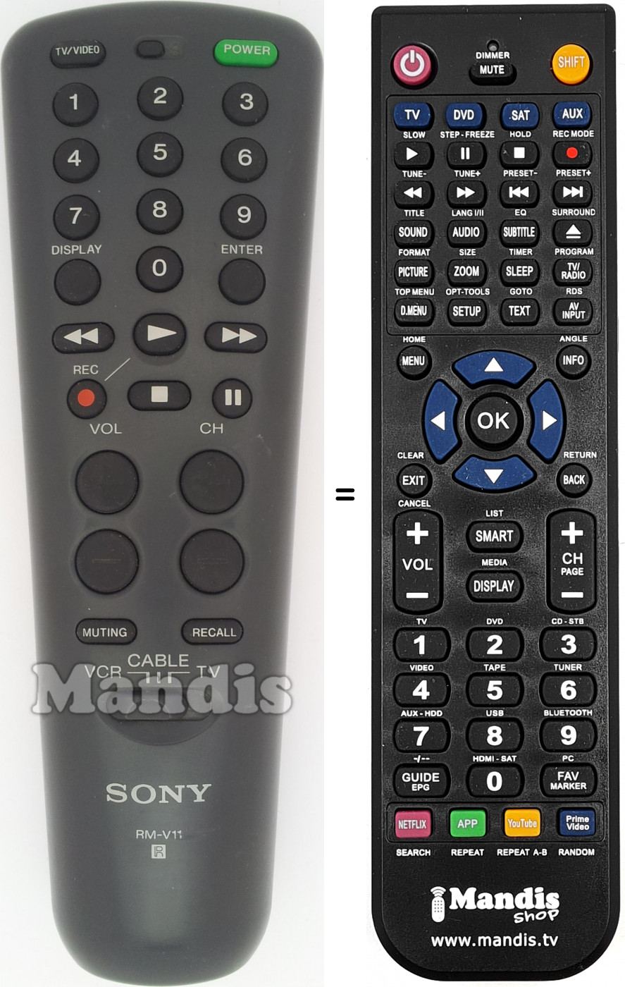 Telecomando equivalente RM-V11T