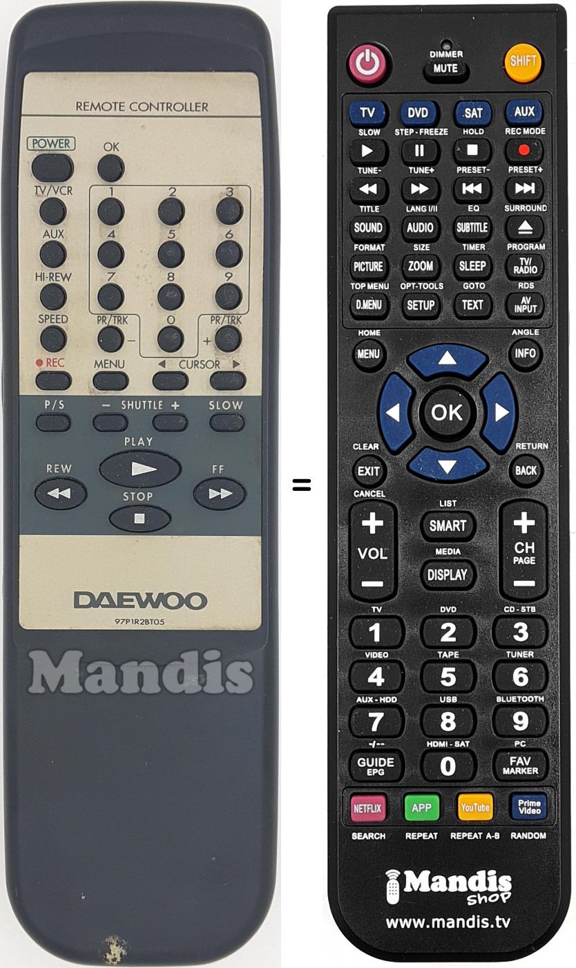 Telecomando equivalente 97P1R2BT05
