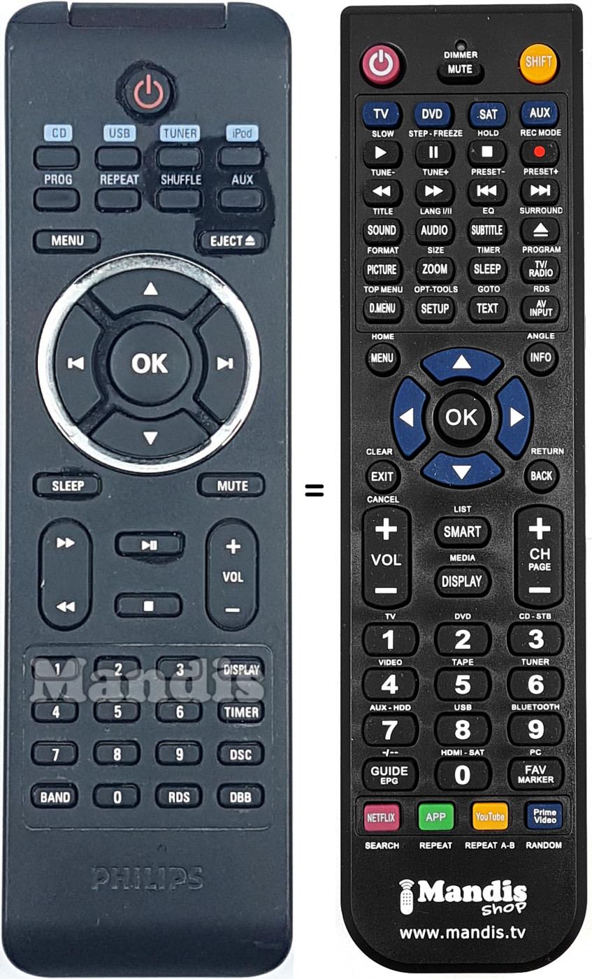 Telecomando equivalente Philips 996510029696