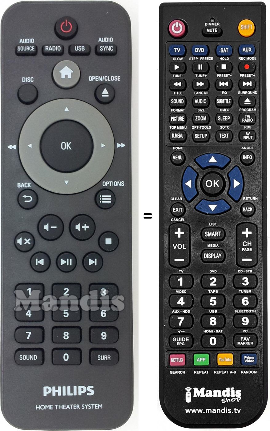 Telecomando equivalente Philips 996580009131