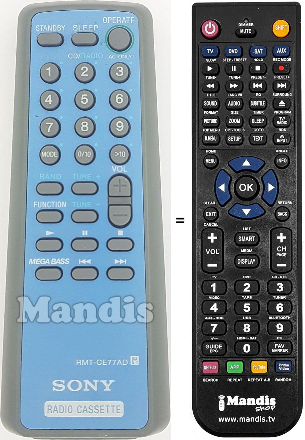 Telecomando equivalente RMT-CE77AD