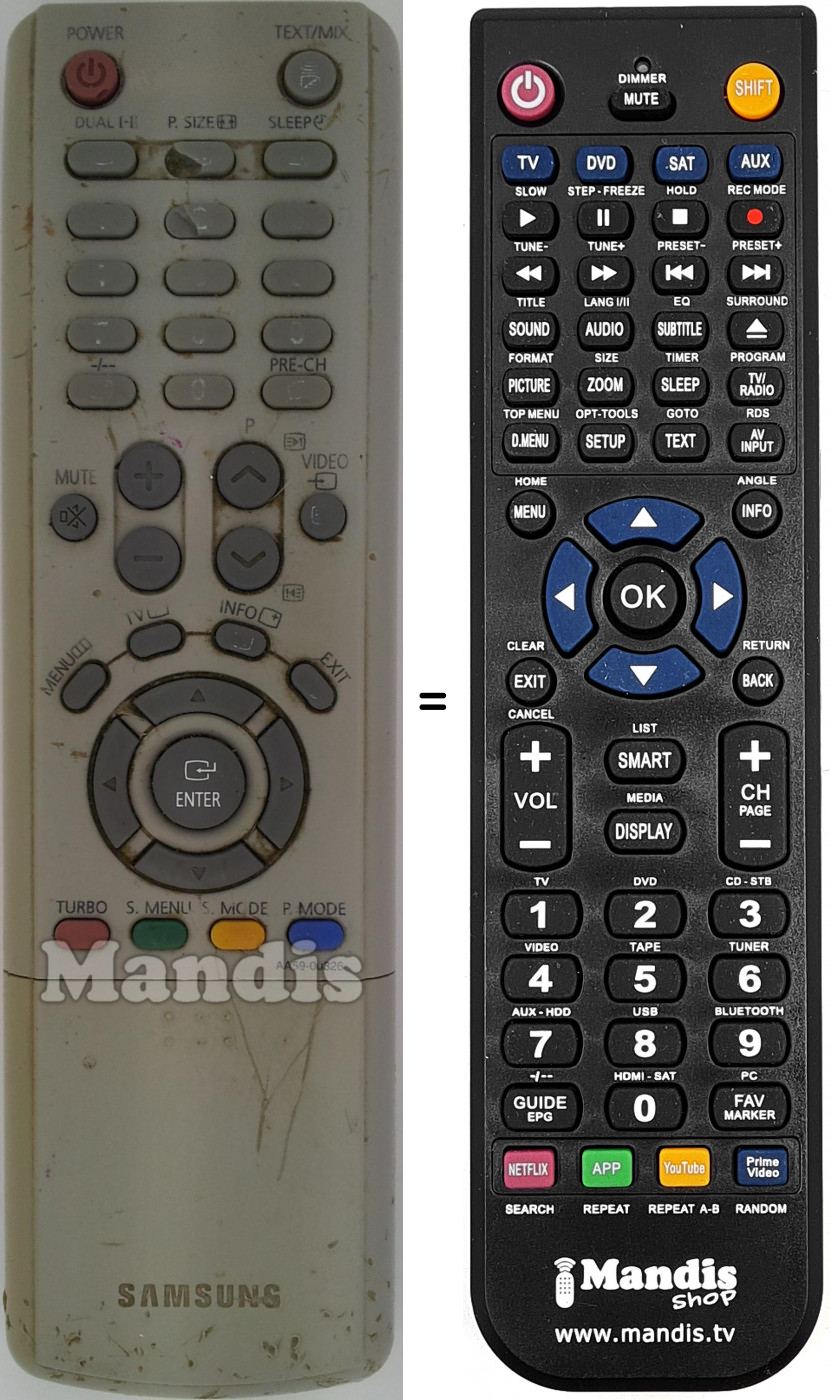 Telecomando equivalente Samsung AA 59-00326 A