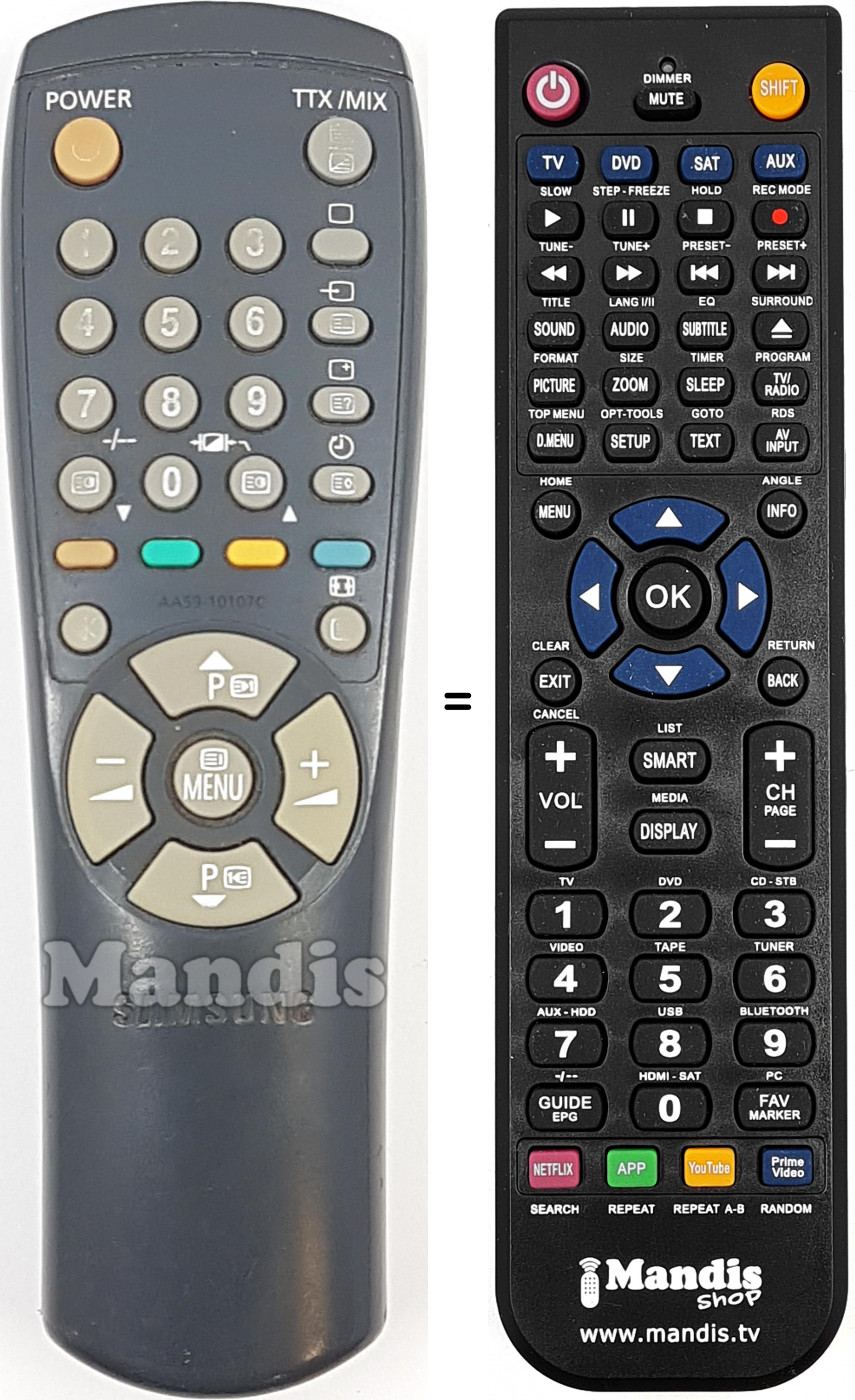 Telecomando equivalente AA59-10107C