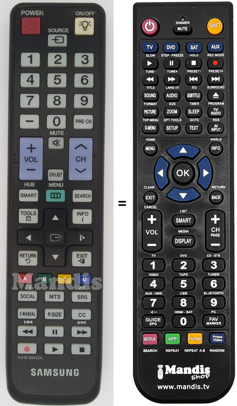 Telecomando equivalente AA59-00443A