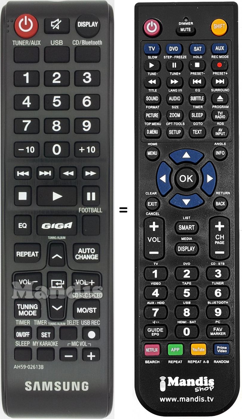 Telecomando equivalente Samsung AH59-02613B