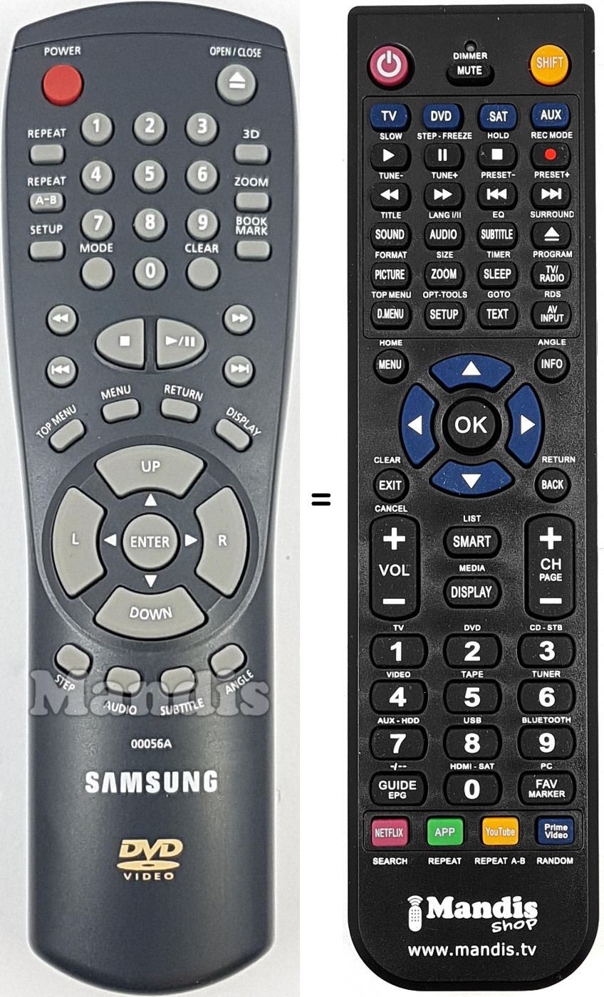 Telecomando equivalente Samsung 00056A
