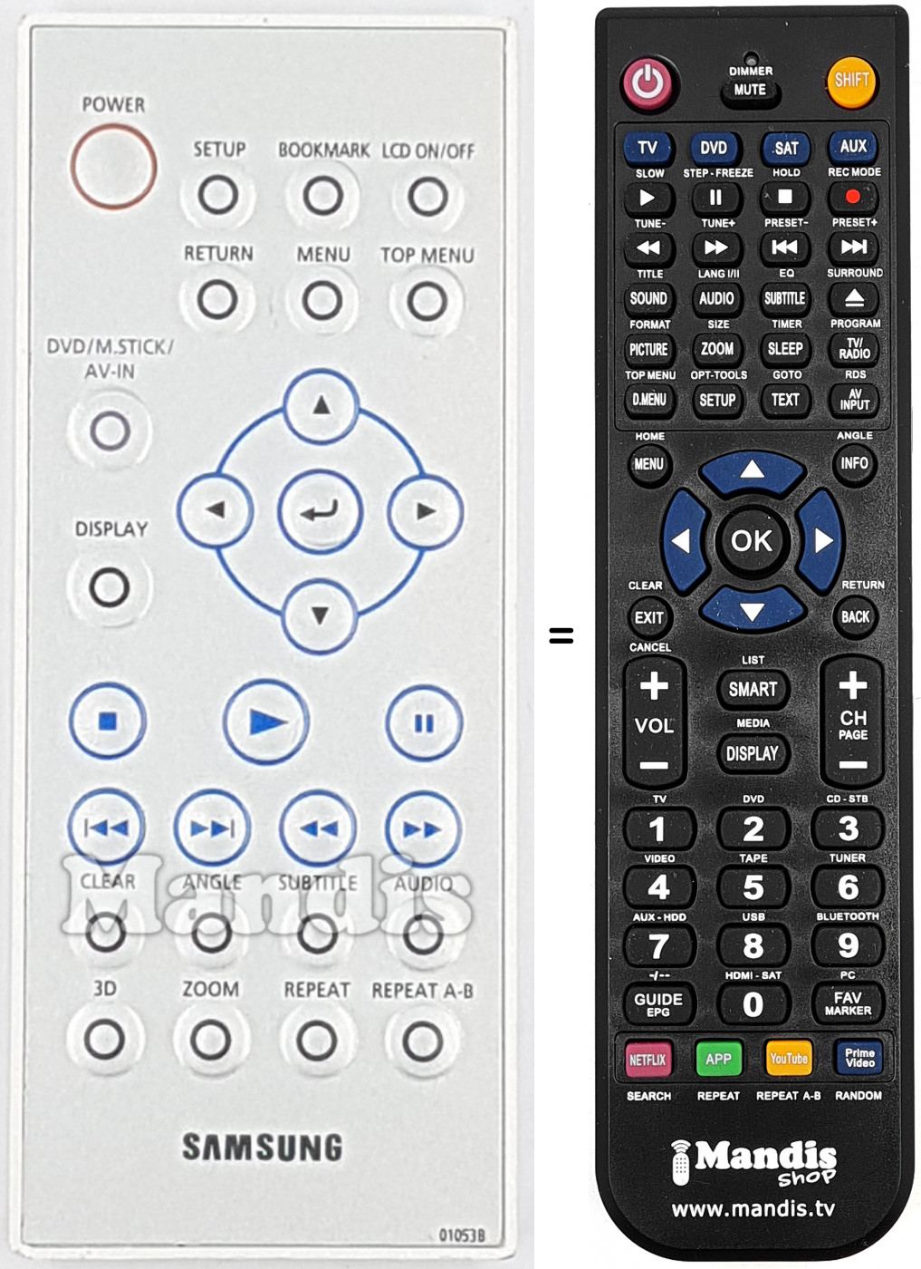 Telecomando equivalente Samsung AH5901053B
