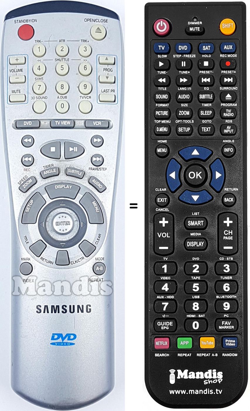 Telecomando equivalente AH64-50361A DVD909