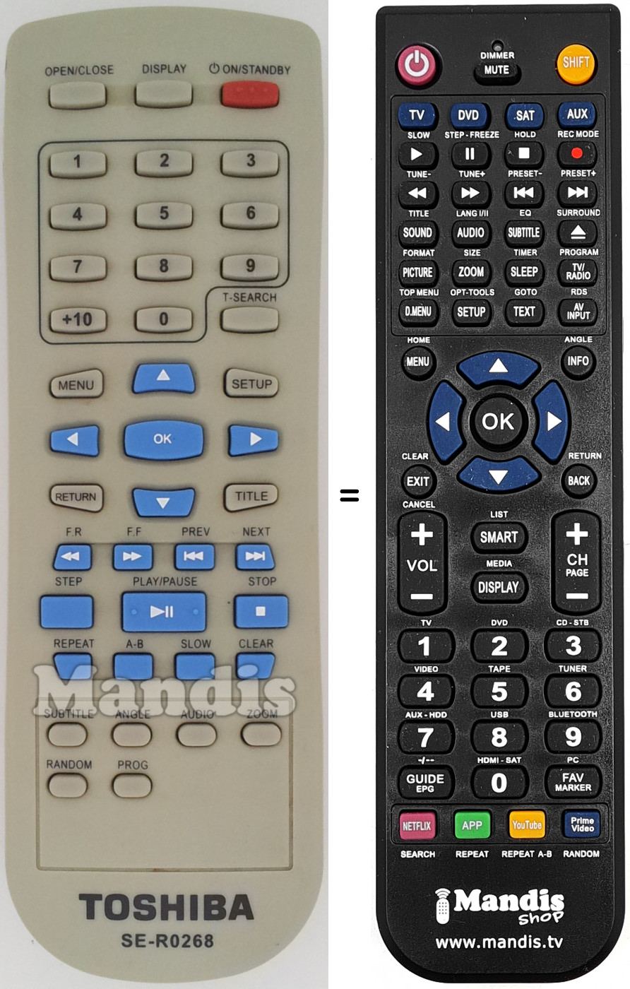 Telecomando equivalente Toshiba SE-R0268