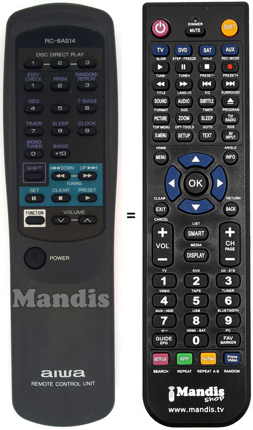 Telecomando equivalente Philips RC-6AS14