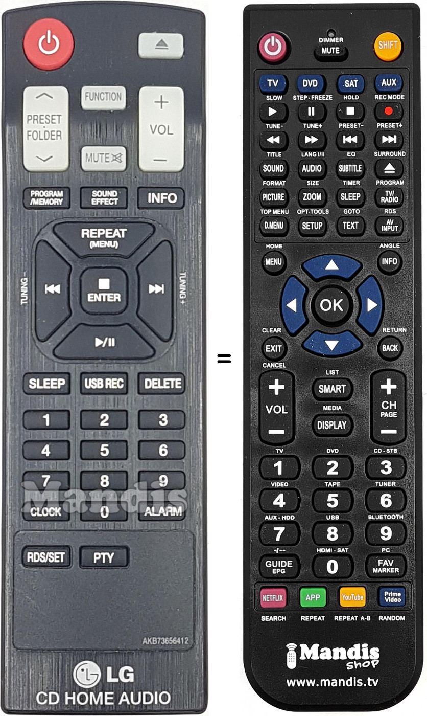 Telecomando equivalente AKB73656412